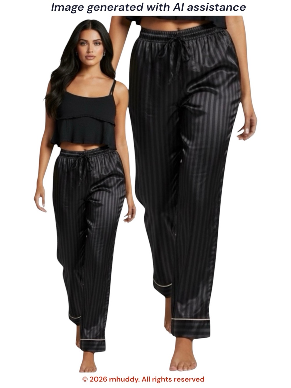 Victoria Secrets S black satin PJ pants